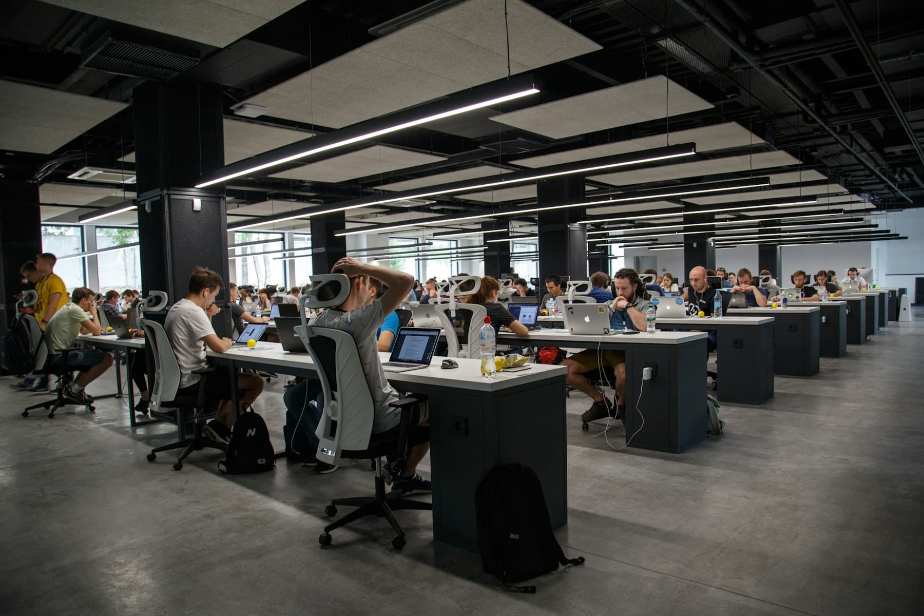 A modern team workspace prepared for focused project work
